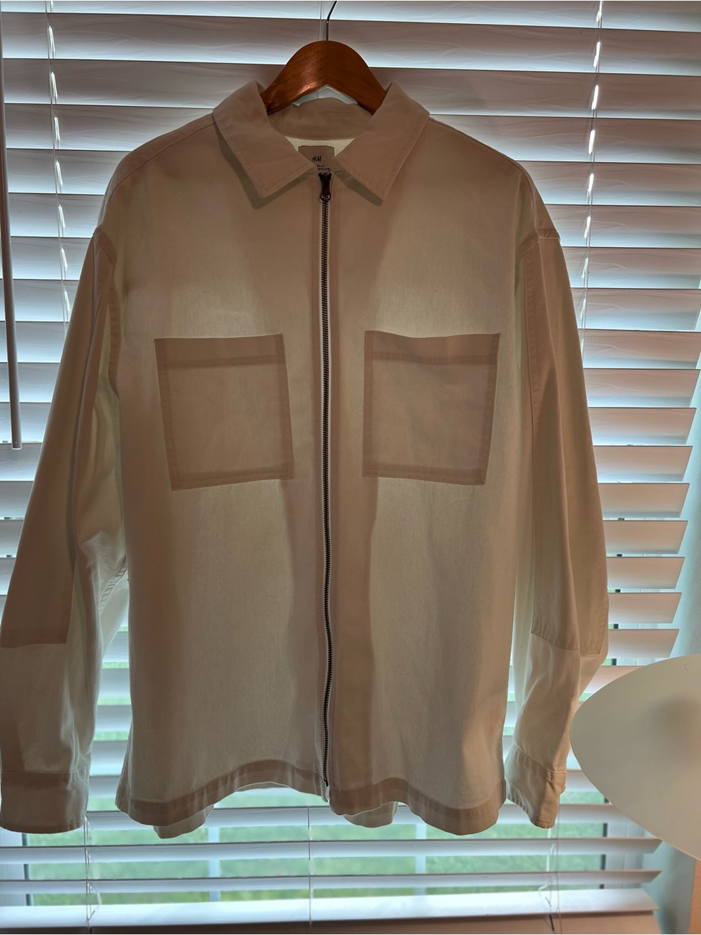 H&M Light Beige Zip Shirt Jacket